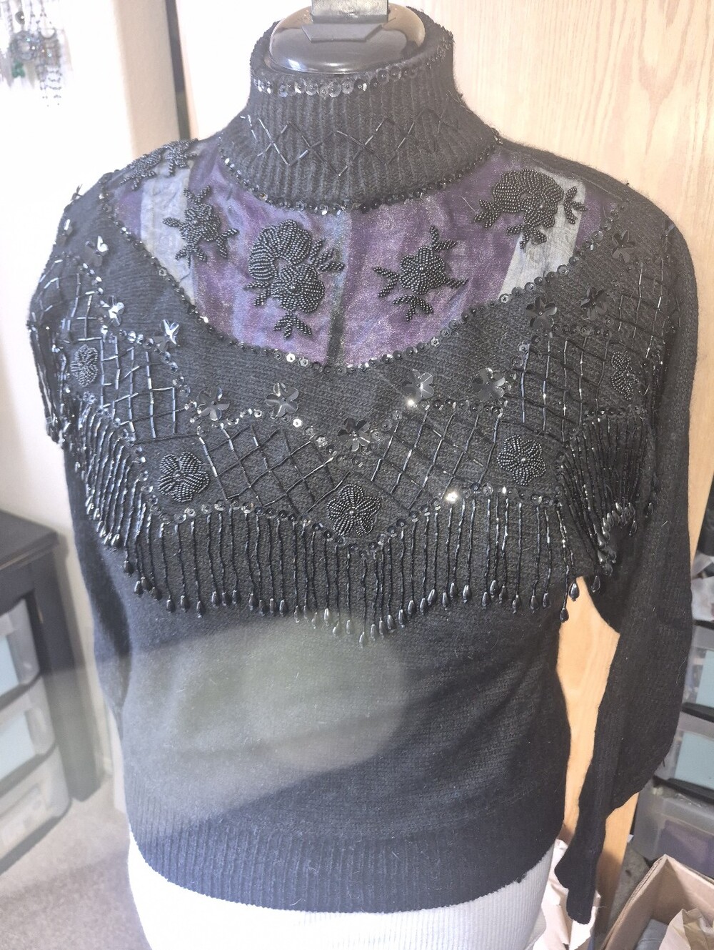 Vintage 1980's beaded sweater